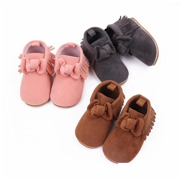 Bottes bébé filles garçons neige semelle souple chaud hiver chaussons anti-dérapant enfant en bas âge chaussures en daim fantaisie pour enfants livraison directe maternité Otzs9