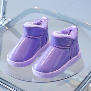 Bottes Bébé filles bottes de neige décontractées polyvalent hiver Style coréen violet Simple imperméable enfants mode garçons bout rond bottines 230922
