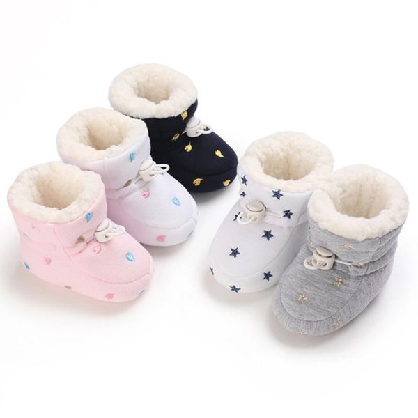 Botas de invierno para bebés y niños, botines de lana con estampado bonito para niñas y niños, botines para primeros pasos, botas para el campo de nieve súper cálidas