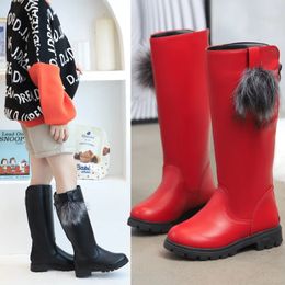 Bottes bébé chaussure fille botte peluche cuir imperméable Version coréenne enfant pour semelle souple haut Zapato Bebe Nia 231012