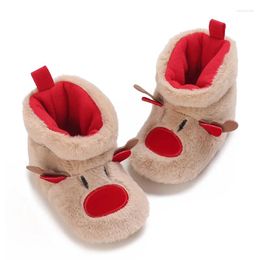 Bottes bébé chaussures hiver noël mignon renne garçons et filles 11CM/12CM/13CM 0-12 mois doublure chaude douce