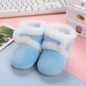 Laarzen baby peuter schoenen fleece warme laarsjes mode printen niet -slip ademend naakt