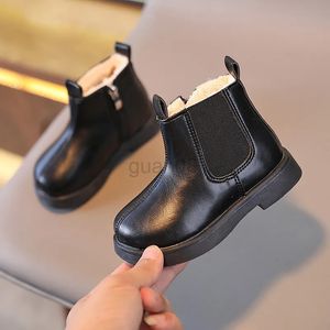 Laarzen Baby Winterschoenen Baby Chelsea Modelaarzen Warme laarzen voor meisjes Bont Pluche Jongens Leren Korte enkellaarsjes Eerste stap laarzen 231027