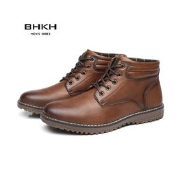 Boots bhkh Nouvel automne d'hiver hommes bottes mode lacets en lacet up chaussures d'hiver léger smart bottes décontractées