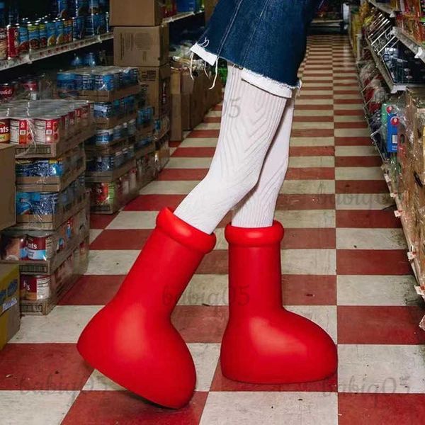 Bottes Grandes bottes rouges au genou, bout rond, ballon à enfiler, bottes décontractées pour dames, nouvelle marque de couleur unie, bottes de haute qualité, mode T231118, 2023