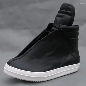 Botas Tamaño grande Hombres Tobillo Cuero genuino Zapatillas de moda de alta calidad Hip Hop E50