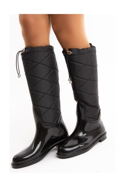 Botas Color negro Temporada 2023 Modelo de tendencia Conveniente Casual Invierno Tela de cuero impermeable Mujer