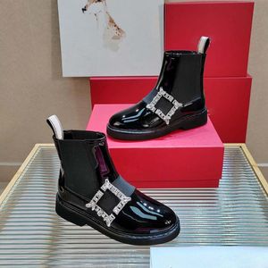 Botas Diseñador Negro Mujeres Tobillo Martin Eloastic High Heels Bot and Flat Winter 88485