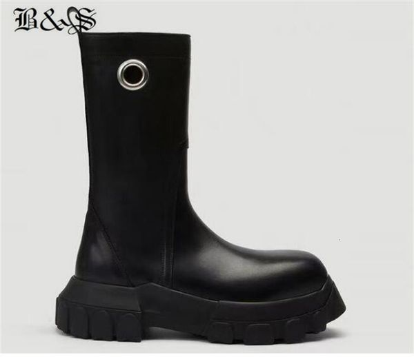 Botas Black Street Bettla Hombres Cuero genuino Rock Punk Botas Anillo negro Botas hechas a mano 230901