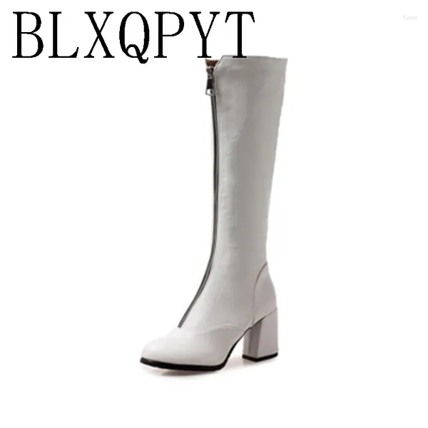 Botas blxqpyt grande tamaño pequeño 32-46 mujeres de rodilla tacones altos altos zapatos de invierno de otoño