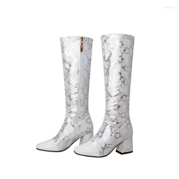 Boots BLXQPYT Winter herfst Women 2024 Big Size 32-48 knie High Zip Heels Platform Kwaliteitsschoenen Woman H2