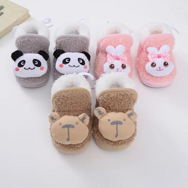 Botas Bobora Invierno Nacido Bebé Niños Niñas Nieve Lindo Animal Peluche Cálido Primeros Caminantes Niños Niños Suela Suave Calzado Botines