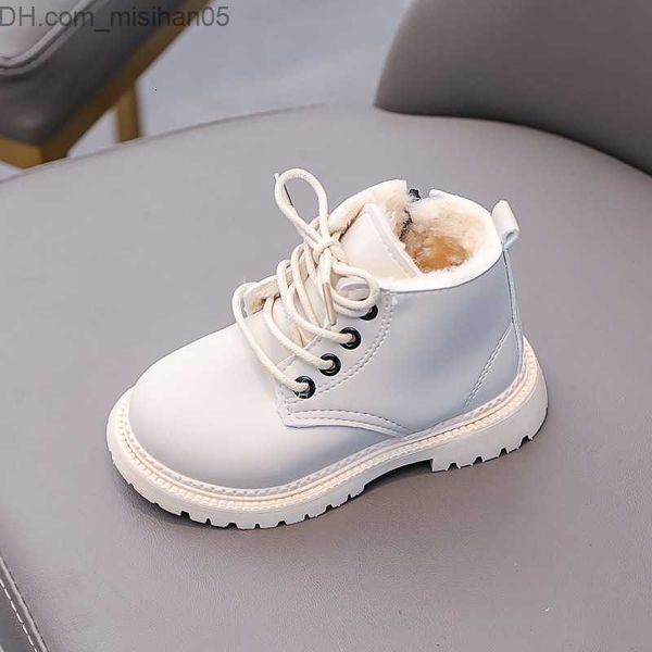 Bottes Bottes Automne Hiver pour Enfants Chaussures En Cuir Épaissir Chaud Fille Botte De Neige Coton Garçon Baskets 221116 Z230719