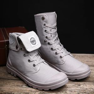 Laarzen laarzen mannen vrouwen canvas ademende lichtgewicht vouw buiten wandelschoenen woestijn hightop militaire gevechten leger laarzen ba16