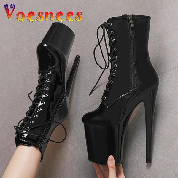 Boots Boots Femme 2022 Luxury Brand Designer Fashion Sexy Knight 8 pouces High Heel Plateforme Boots Boots Femmes Black Pole Dancing Chaussures