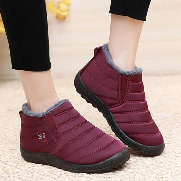 Botas Botas Mujeres Snow Punk Bots for Women Slip On Platform Shoes Woman Fur impermeable Botas Fashion Botas Mujer Winter Shoes