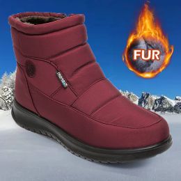 Boots Boots Femmes Snow Soft Women Chaussures Platform Shoes for Women Flat Keep Warm Boots Ladies Fur Fashion Botas Mujer Chaussures d'hiver