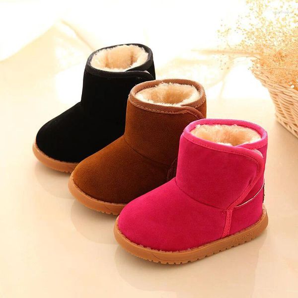 Botas nacidas nieve nieve niño sólido color sólido invernal cálido peluche