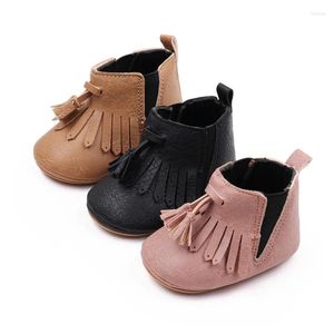 Laarzen Geboren Meisje Enkel Kwastjes PU Winter Warme Baby Wandelschoenen voor Peuter Baby Kinderen