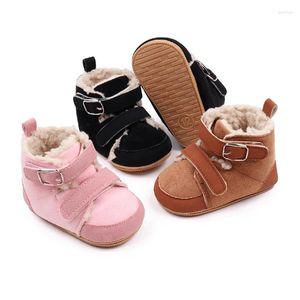 Bottes Born Snow pour bébés garçons et filles, chaussures de marche antidérapantes, mignonnes, à la mode, longueur cheville, chaudes, en peluche, pour tout-petits, automne et hiver