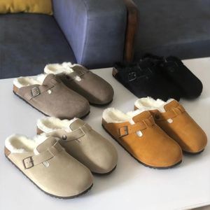 Laarzen Boston Shearling Sandalen Bont Muilezel Slipper Designer Klompen Suede Leathe Slippers Wook Bont Kurk Platte Dia's Mode Klomp Arizona Mayari Mannen