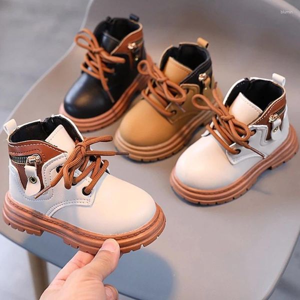 Botas Niños Niñas Moda Niños Pisos Casuales Zapatos Al Aire Libre Bebé Antideslizante Impermeable Niños Calzado Contraste Desnudo