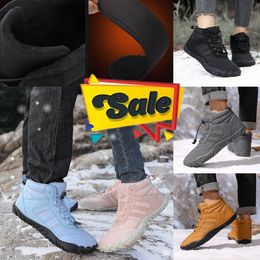 Boots Marque hommes hiver bottes de neige baskets en cuir imperméables Super chaud hommes bottes en plein air mâle randonnée bottes chaussures de travail 35-48