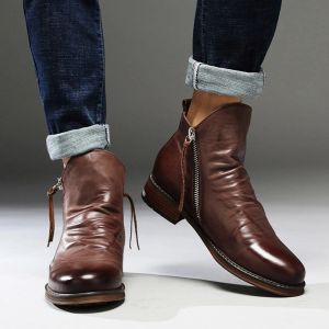 Boots Brand Oxford Men zapatos Diseñador de cuero para hombres Menores de cuero Tobro Chelsea Boots Botas de negocio Botas cortas Zapatos para Mujeres