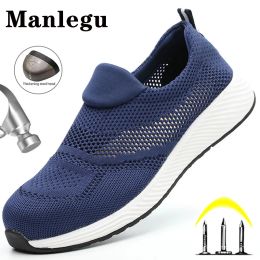 Boots Marque Summer Lightweight Work Sneakers Steel Toe Men Femmes Travail Travail Chaussures Sécurité Chaussures de construction Boots Boots chaussures