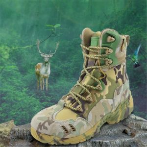 Laarzen Ademend CP Camouflage Combat Boots Military Hunting Tactical Boots Men's High Top Sneakers Hiking Camping Shoes