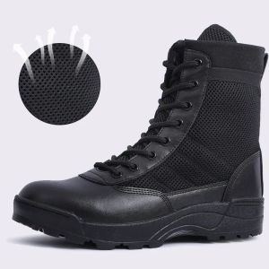 Botas Botas militares de malla transpirable Botas Menores Botas al aire libre Botas de senderismo livianas Nuevas botas de combate del desierto Botas de trabajo Hombres zapatos