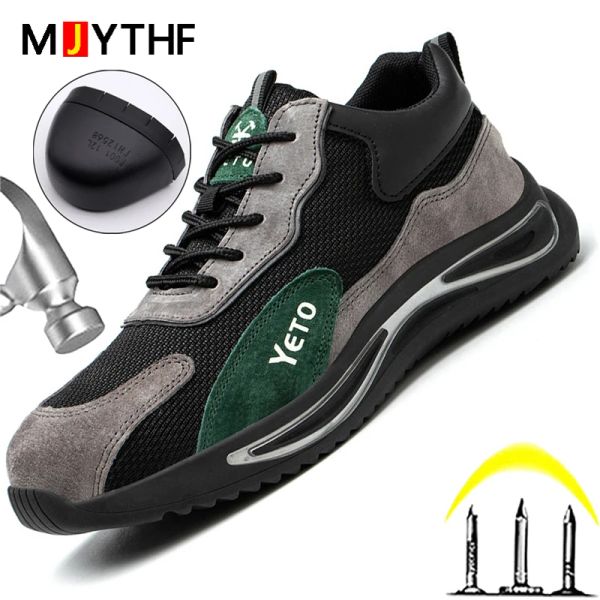 Boots Houstable Safety Shoes Men Boots Work Sneakers Fashion Steel Toe Chaussures Indestructible Protective Work Chaussures Pincure