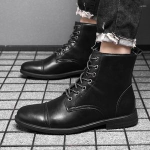 Bottes de moto de style britannique pour hommes, chaussures décontractées en cuir véritable, mode punk, cheville de haute qualité