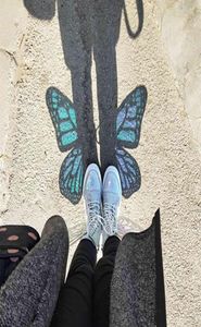 Laarzen vlindervleugels dames schoenen glans zilveren lederen platte sneakers veter dames enkel high top vrijetijdsplatform 2022 2209012554259