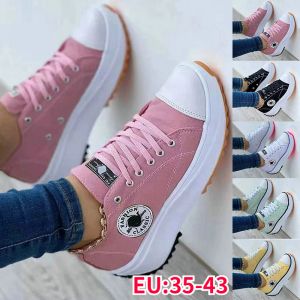 Bottes Chaussures sur toile pour femmes baskets de plate-forme pour femmes