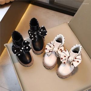 Botas Capsella Kids Outono Inverno Curto Bebê Meninas Bow Tie Tornozelo Crianças Soft Couro Casual Sapatos Toddlers Sapatilhas