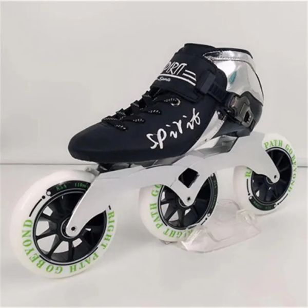 Botas Fibra de carbono Fibra en línea Patines 3 4 ruedas zapatos de carrera profesionales para maratón Asphalt Ground Road Skating 85A3045