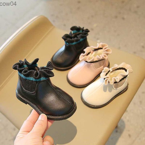 Botas Zapatos planos casuales Botines de niña de 1 a 3 años Volantes Niño niña Zapatos de invierno Cálido Niños recién nacidos botas bebe E11201 L0825