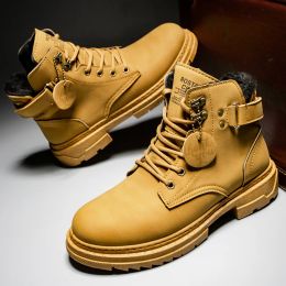 Bottes pas cher jaune hiver chaud hommes d'outillage bottines