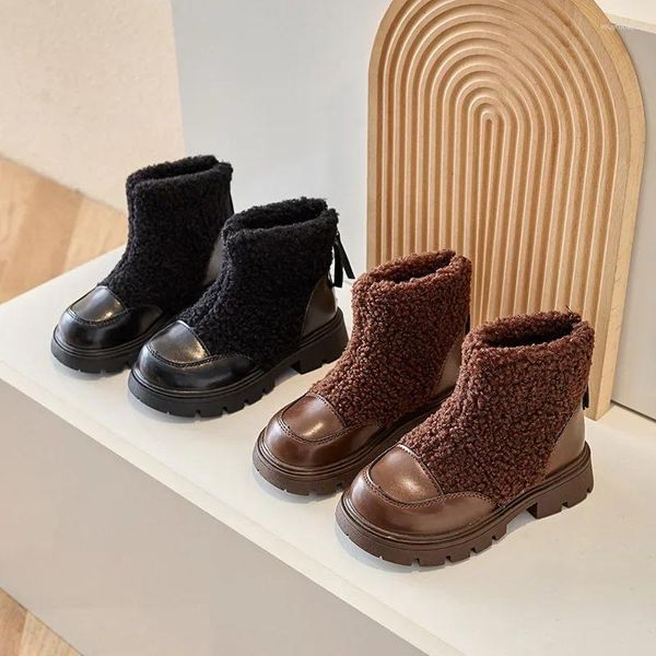 Boots Chic a l'air long tube enfants pour filles chauffage des enfants à fourrure