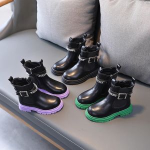 Boots Enfants Boots d'automne Élégant chaîne de métaux Chic Kids Chelsea Boot Platform 2737 Fonction de mode confortable à la main