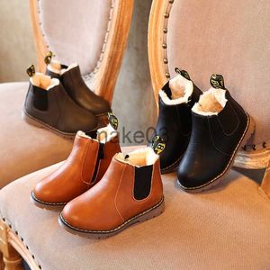 Boots Children Fashion Boots Waterproof Flower Print Girls Toddler Shoes Kids Leather Snow Boots Nonslip Plush Baby Boy Ankle Boots J230816