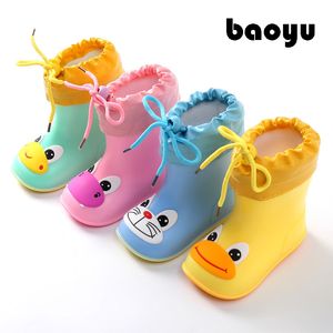 Bottes enfants bottes de pluie bottes en caoutchouc enfants chaussures d'eau PVC bébé dessin animé imperméable antidérapant chaud hiver 230721