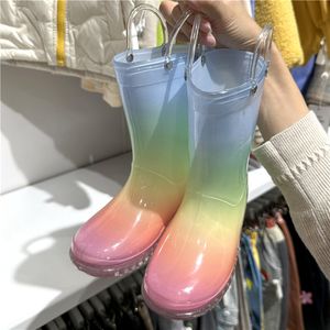 Laarzen Kinderen Regenboog Waterschoenen Jongens Meisjes Antislip Regenlaarzen Kinderen Antislip Draagbare Regenlaarzen Laarzen 230614