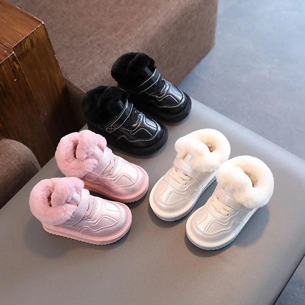 Botas Zapatos de algodón para niños Nieve ligera para hombres y mujeres, además de suelas suaves antideslizantes gruesas de terciopelo para mantener el calor