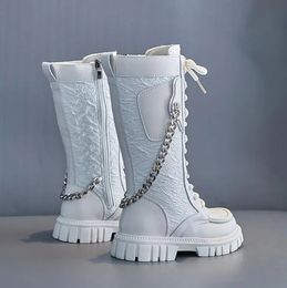 Bottes Bottes de mode pour enfants filles en cuir noir automne garçons style britannique neige courte bébé boucle chaussures de sport 230928
