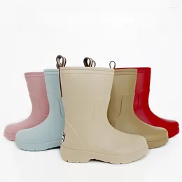 Bottes Chaussures de pluie pour enfants 2024 Super doux et respirant à manches moyennes légères antidérapantes pour garçons filles