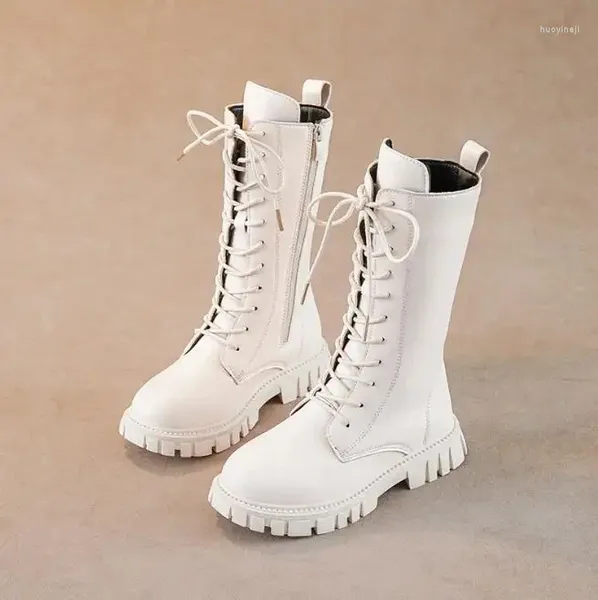 Botas de nieve para niños 2024 Winter Kid's Lentejuelas Princess Calf Long Girls Moda Casual Antideslizante Alto para