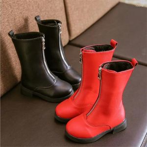 Boots Children's Winter for Girls Rhinestone Flower mode pluche prinses flats kleding schoenen zwarte rode niet-slip sneeuw