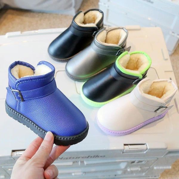 Botas niños nieve para niños moda zapatos de algodón grueso niños tobillo cálido 2024 otoño invierno antideslizante niña grande